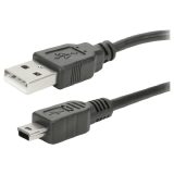 CABO USB 2.0 - USB A MACHO + MINI USB (V3) 2.0 - 1.80M - PRETO