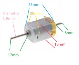 Micro Motor 130 Com Eixo Longo/Duplo 1.5  3V