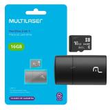 KIT 2 EM 1 PEN DRIVE + CARTAO MEMORIA  16GB MULTILASER