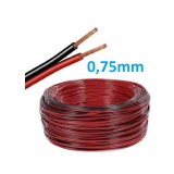 Cabo Fio Paralelo 2X0,75Mm 18Awg Verm/Pt 1 Metro