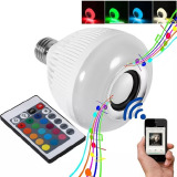 LAMPADA LED BLUETOOTH CAIXA DE SOM COM CONTROLE REMOTO 110/220V WJ-L2