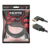 CABO HDMI X HDMI 90GRAUS GOLD 2.0 4K 19P 2MTRS PIX