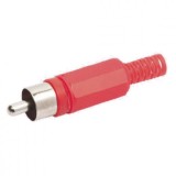 PLUG RCA PLASTICO - VERMELHO