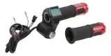 ACELERADOR DE PUNHO COM BLOQUEIO CHAVE E VOLTIMETRO 12V-72V - COR VERMELHO